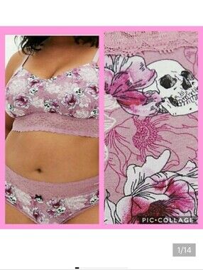 🆕SET - ☠️SKULL☠️ FLORAL LACE COTTON BRALETTE SET - MIXED SET
